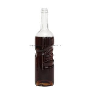 1liter 75cl 50cl Clear Vodka Glass Bottle with Cork Stopper