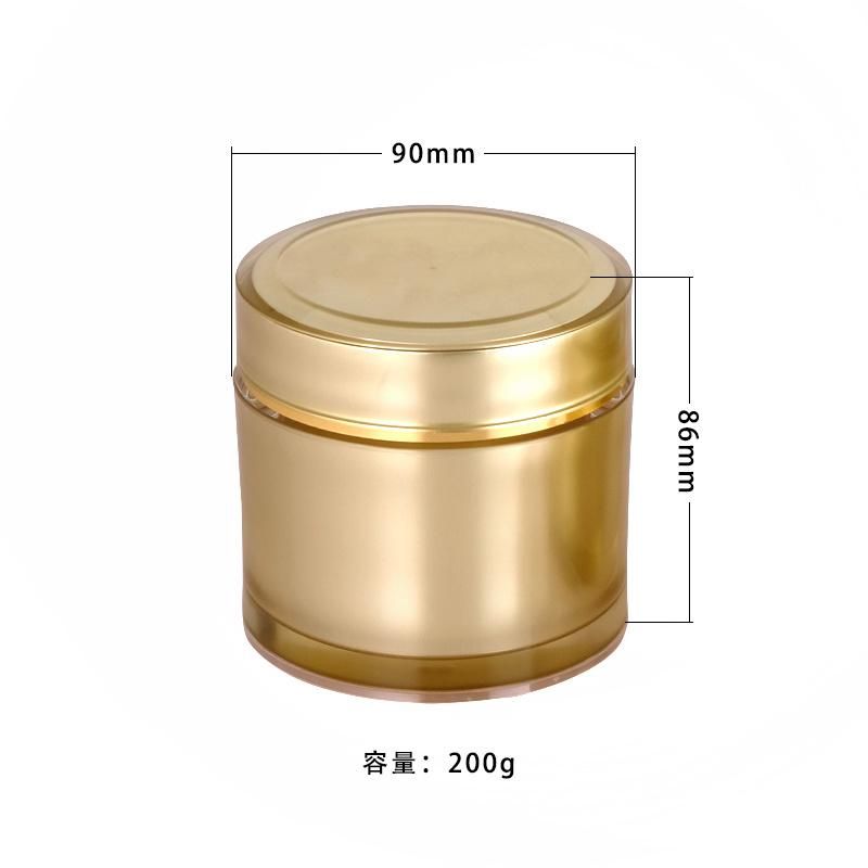 200g Large Empty Acrylic Plastic Gold Round Cream Jar for Body Butter