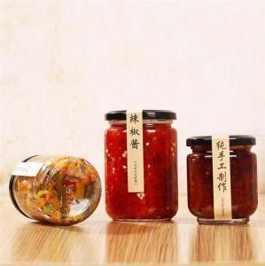 195 Ml 240 Ml 350 Ml Empty Round Glass Honey Candy Pickle Chili Sauce Jelly Jam Jar with Tinplate Cover