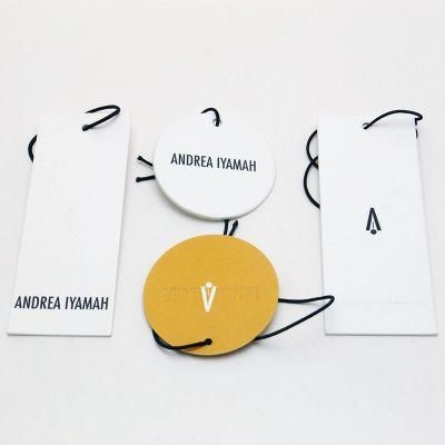 Fsc Custom High Quality Embossed Logo Hang Tags Clothing Hang Tag with Black String