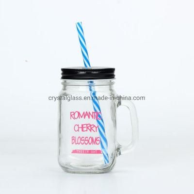 12oz Glass Mason Jars with Handle with Tin Lid Wholesale