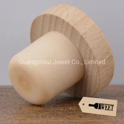 Wooden Top Vodka Wisky Gin Glass Bottle Cork