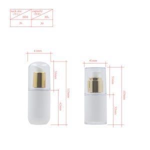 30ml Electroplated Gold Plastic Emulsion Pump Cosmetic Packaging Airless Bottle