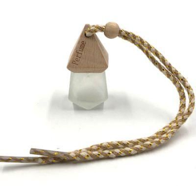 Frosted 8ml Hanging Car Air Freshener Car Perfume Bottle with Wooden Cap