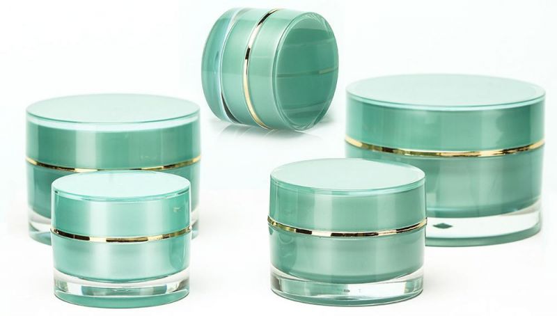 50g Green Acrylic Cream Jar for Cosmetic