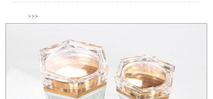 Hex Modern 30g 50g Cream Jar with Golden Caps for Mask
