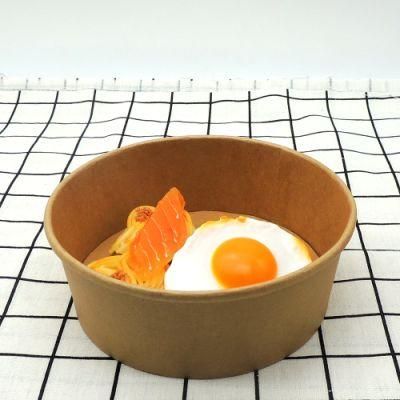 Disposable Biodegradable Takeaway Shallow Kraft Soup Salad Paper Bowl