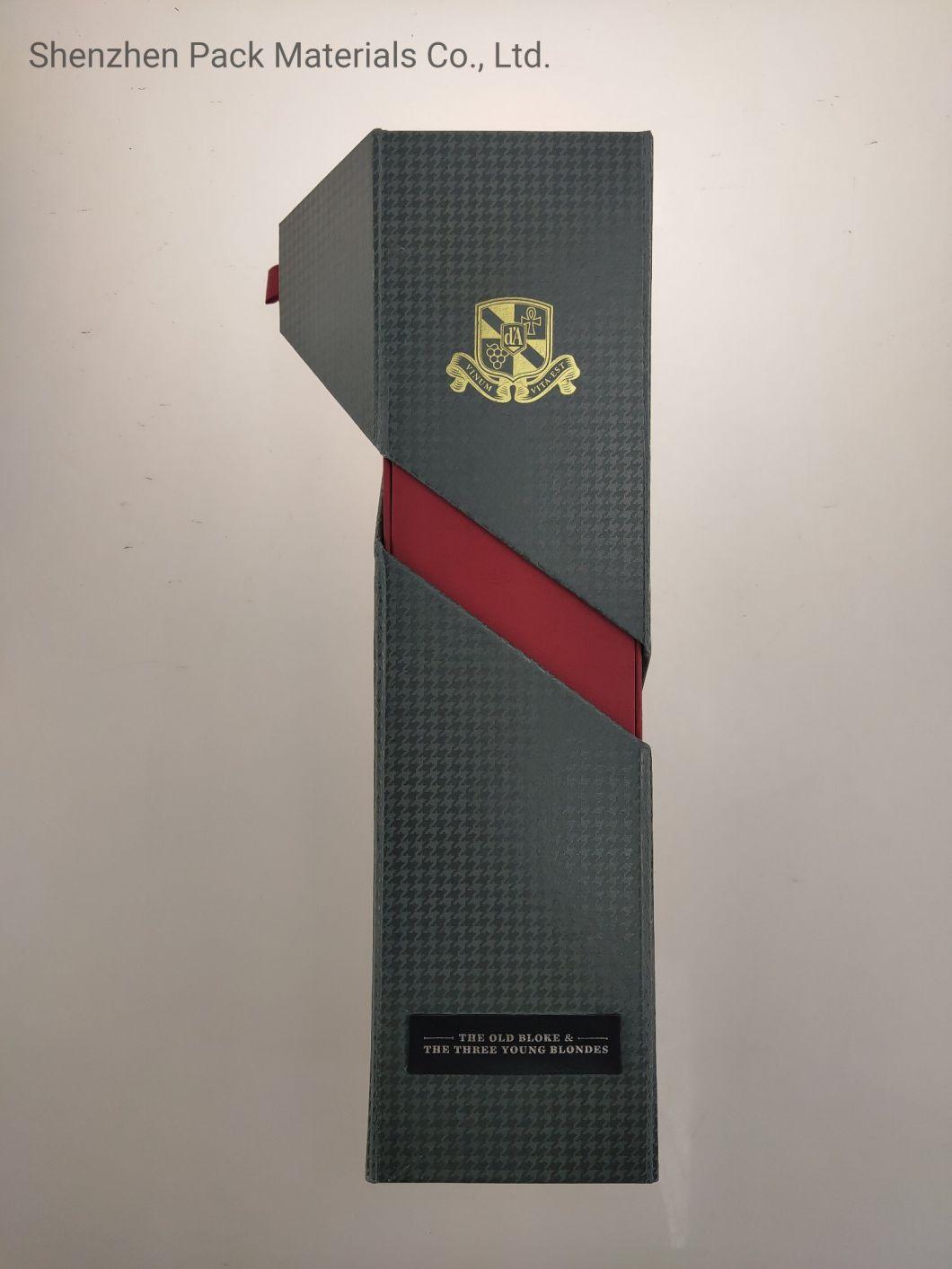 High-End Folding Magnetic Logo Custom Packaging Red White Grape Wine Hardness Gift High Quality Box