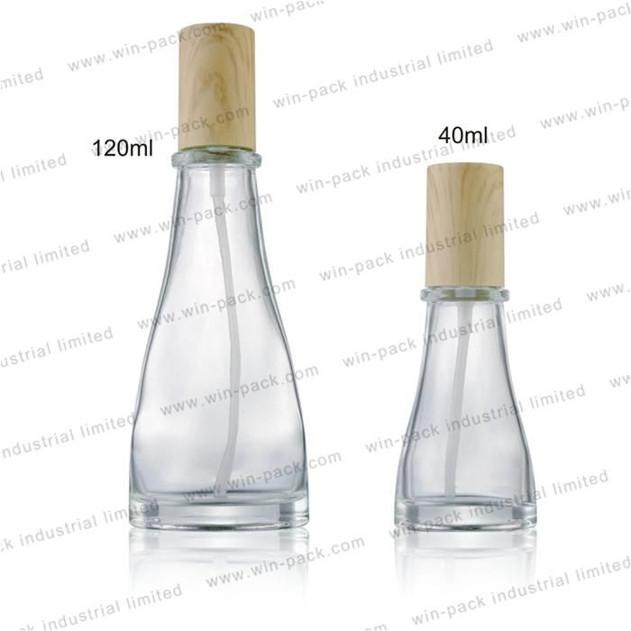 40ml 120ml High Class Glass Lotion Pump Bottle for Body Lotion with Bamboo Cap