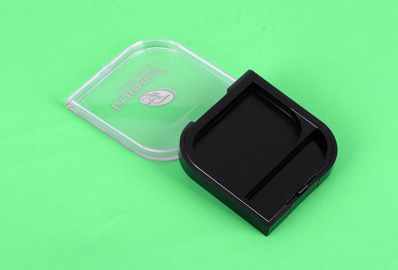 Manufacturer Price Elegant Unique Shape 2 Hole Black Eye Shadow Case Compact Powder Case Foundation Case