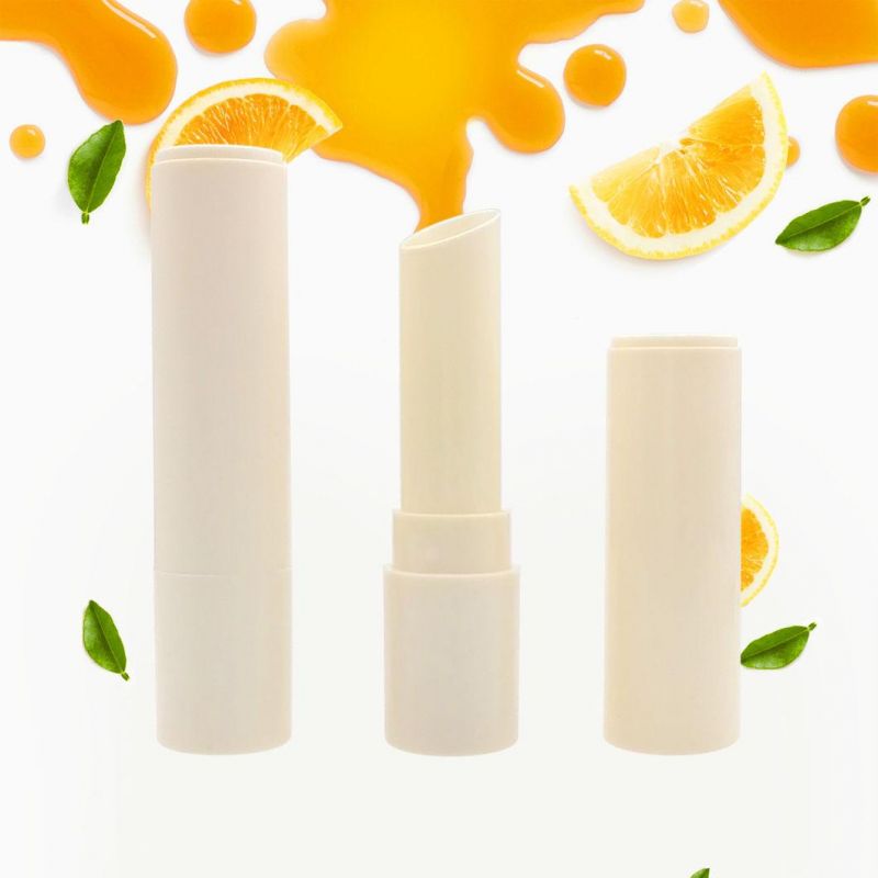 Round Beveled Lipstick Tube White Lipbalm Tube