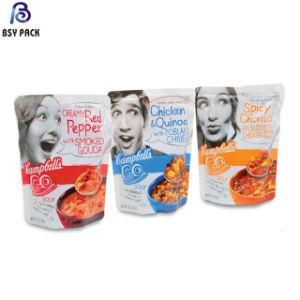 China Manufacturer Biodegradable Resealable Food Grade Zipper Standing Pouch Food Use Plastic Tear Notch Packing Bag