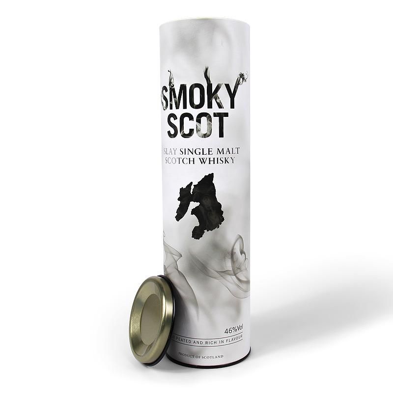 Promotional Price Custom Metal Lid Tin Wine Box Paper Round Tube Packaging for Wine Bottle