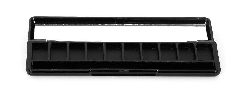Empty 10 Hole Black Plastic Eye Shadow Palette with Brush Cosmetic Packaging with Mirror