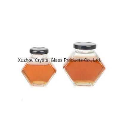 Honey Hexagon Glass Jam Honey Jars 280ml 380ml 400g