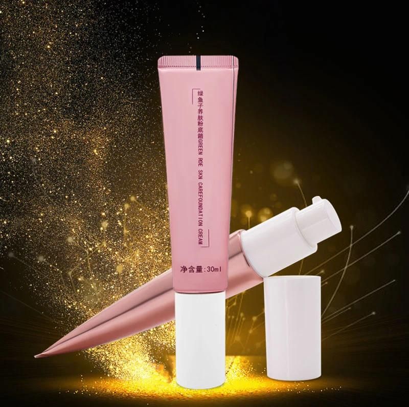 Empty Fancy Pink Cosmetic Packaging Aluminum Plastic Airless Pump Tube