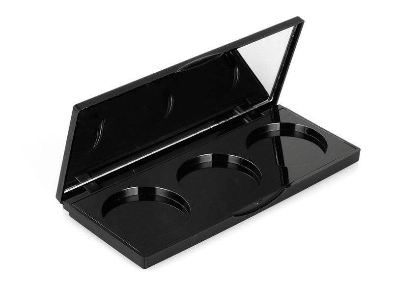 Manufacturer Customized 3 Colors Eye Shadow Palette Case with Mirror for Eye Shadow Case