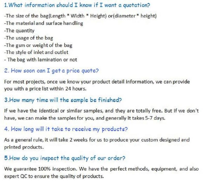 Durable Ecofriendly 25kg 50kg PP Woven Grain Flour Bag