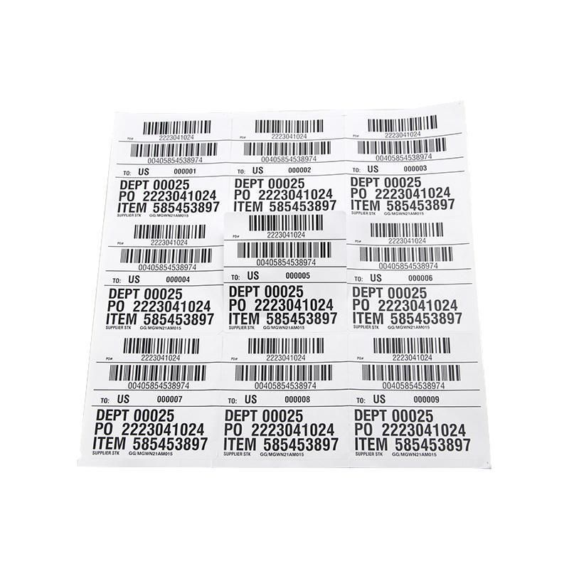Simple Paper Shipping Adhesive Barcode Sticker Labels on Sheets