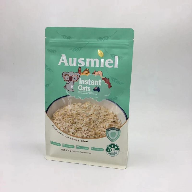 Recyclable Customized Quad Seal Food Pouch with Zipper