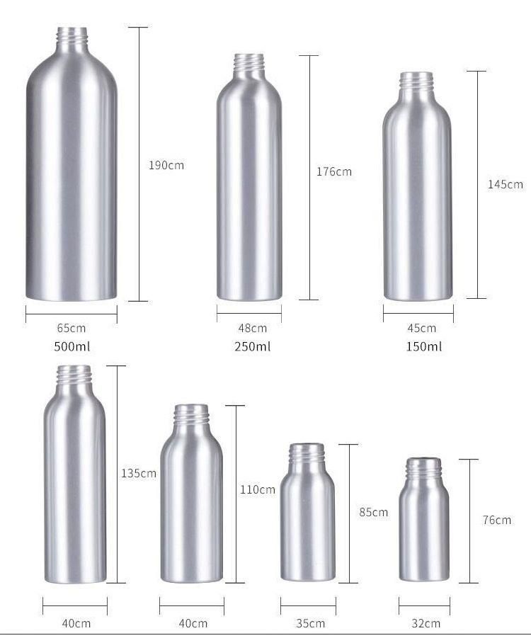 Empty 100ml 250ml 300ml 500ml Aluminum Spray Bottle for Packing Cosmetic Skin Water Hand Sanitizer