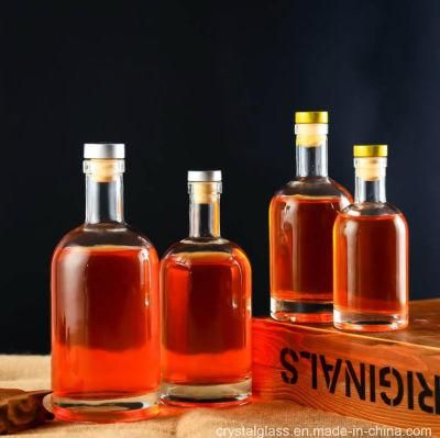 200/375/500/750ml Glass Wine Bottle Vodka Glass Container with Cork