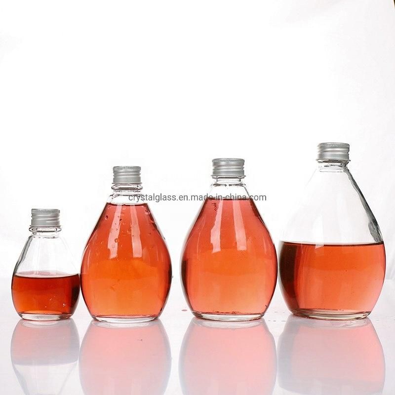 8oz 12oz 16oz French Beverage Juice Glass Milk Bottle with Metal Cap