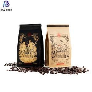 Manufacturing &amp; Trading Combo Moistureproof Zipper Flat Bottom Pouch Aluminum Foil Easy Tear Notch Coffee Outside Plastic Packing Bag