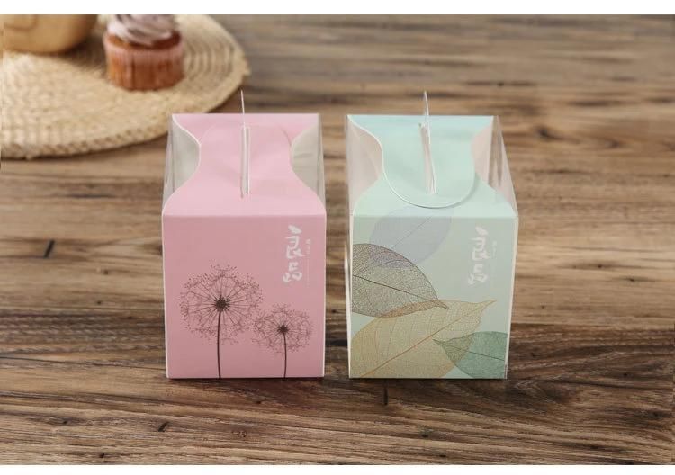 Clear Plastic Bakery Box Folding Food Packaging Box For Cup Cake Box