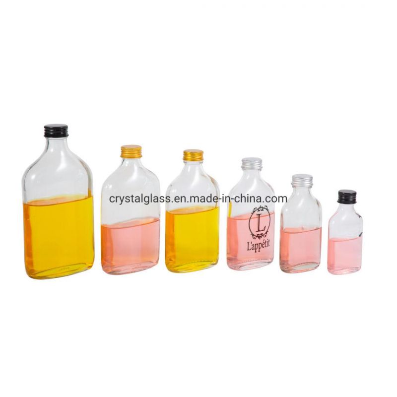 50ml 100ml 200ml 250ml 350ml 500ml Customized Flat Flask Milk Glass Drinks Bottle Juice Cold-Brew Coffee Glass Bottle