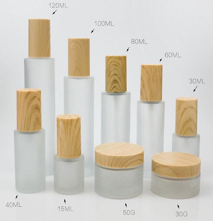 Cosmetic Frosted Glass Cream Jar with ABS Lid