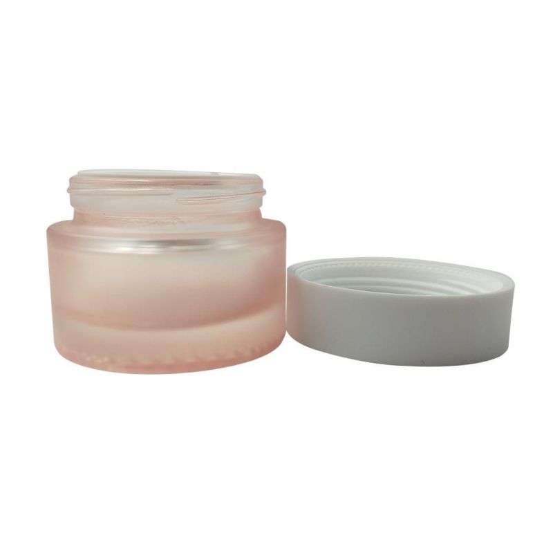 Winpack Luxury Cosmetic Package Cream Jar Boxes with Shiny Silver Cap with Transparent Glass Cream Jar for Cream Cosmetic