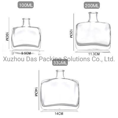 Custom 100ml 200ml 330ml Transparent Clear Luxury Empty Reed Diffuser Glass Bottle with Cork for Perfume Diffuser
