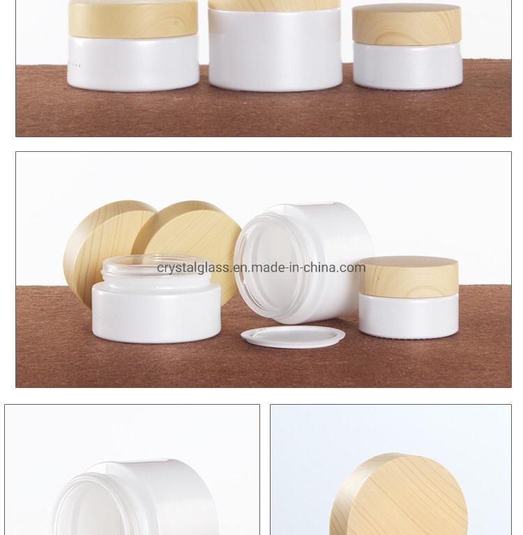 50g Cream Jar Glass in Pearl White Color