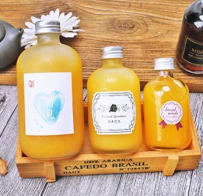 350ml 500ml Beverage Juice Coffee Round Glass Bottle with Cap