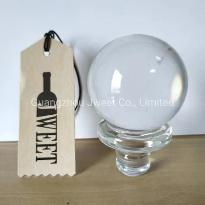 Customized Round Shape Glass Wine Spirits Liquor Bottle Stopper