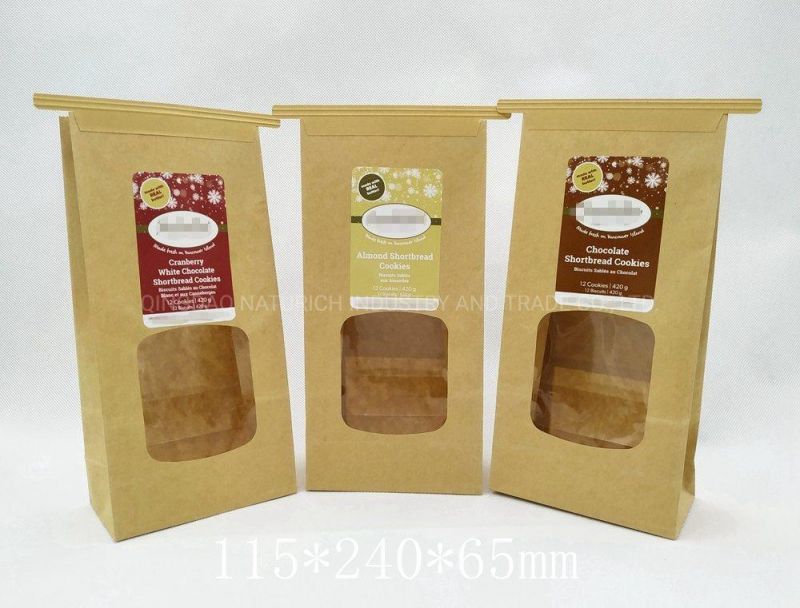 Kraft Cookie Bag with Window and Tin Tie