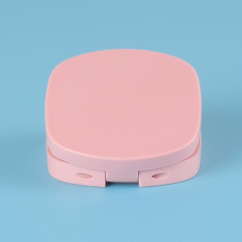 Fashionable Custom Logo Mini Small Empty Pink Make up Beauty Plastic Pressed Powder Compact Case Cosmetic Packaging Container Case Box with Mirror
