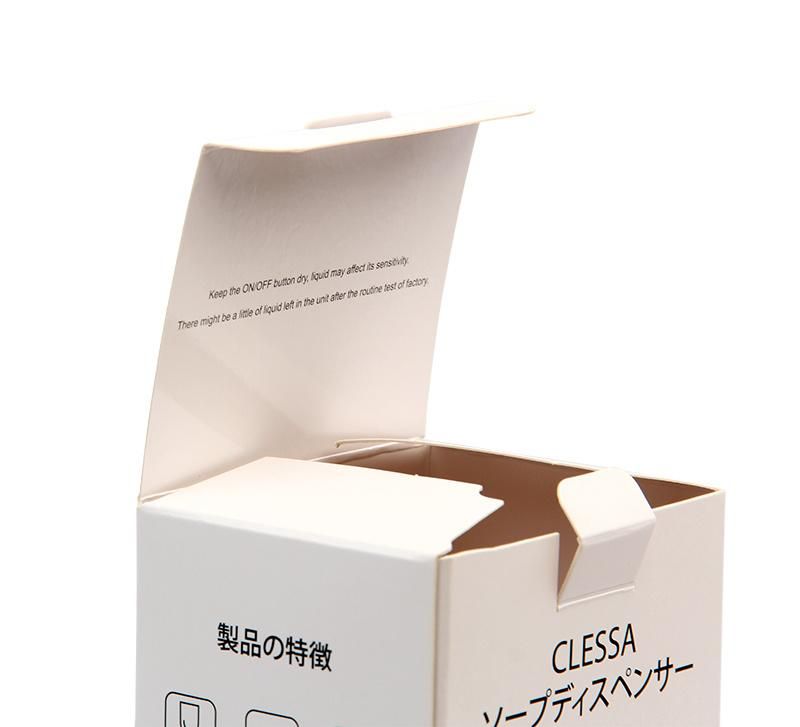 Wholesale Custom Printed Two-Sided Glossy Lamination White Cardboard Packakging Card Paper Box for Household Soap Dispenser