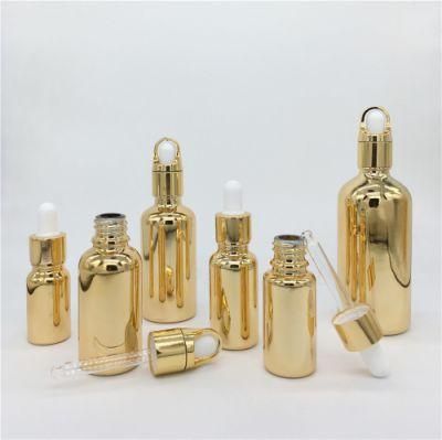 10ml-100ml Gold Perfume Glass Bottle with Dropper Essential Oil Bottle