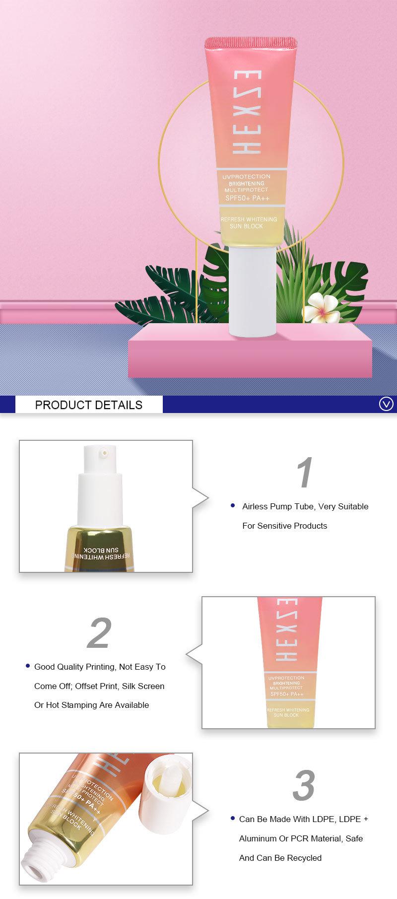 Competitive Factory Price Beautifull Empty Cosmetic Packaging Airless Pump Tube