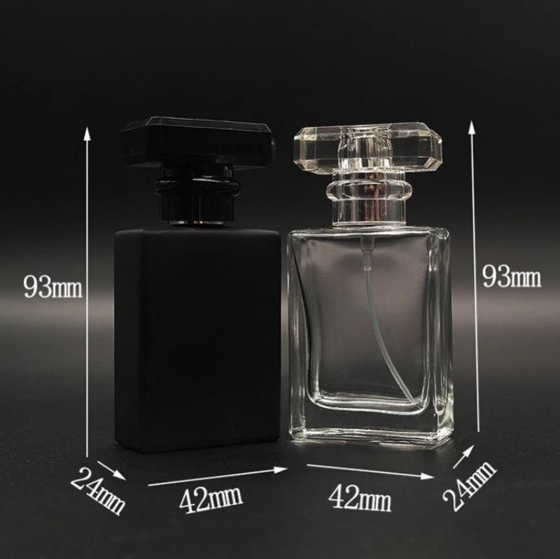 Wholesale 30ml 50ml Black Colour Glass Perfume Bottle with Spray Cap