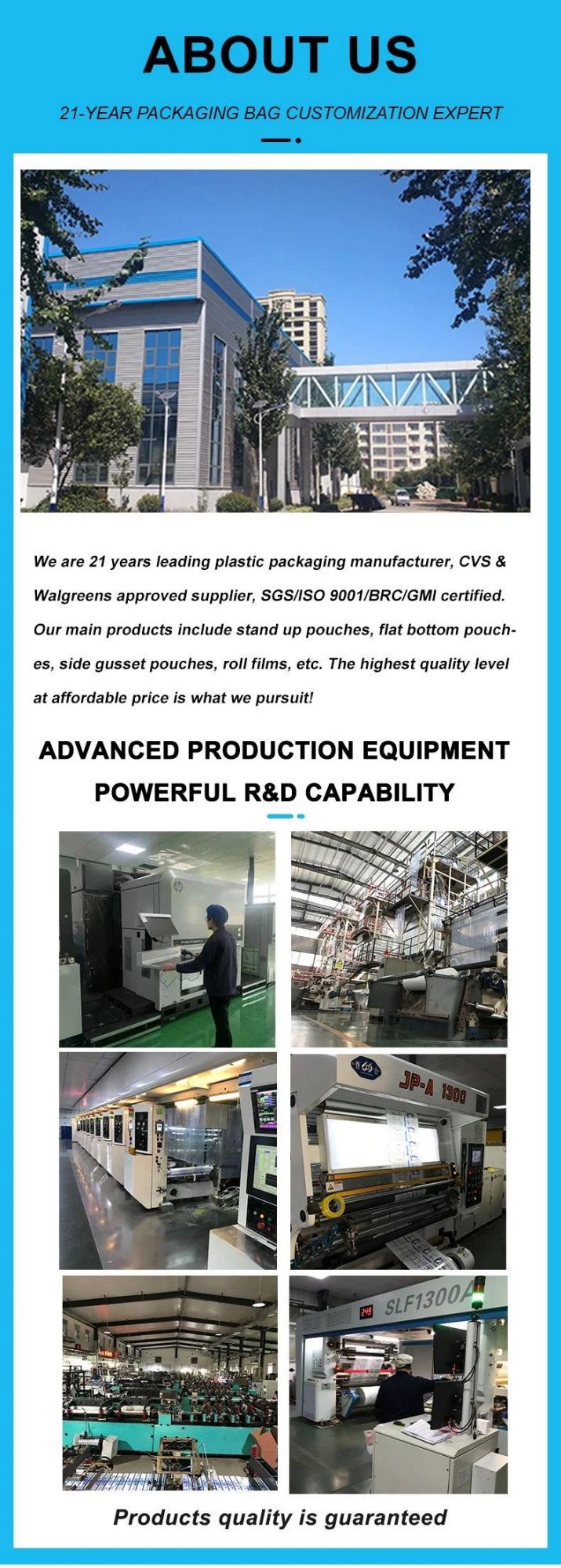 Custom Digital Printing Clear Window Cookies Sweet Snack Edible Plastic Zip Lock Smell Proof Packaging Mylar Stand up Bags