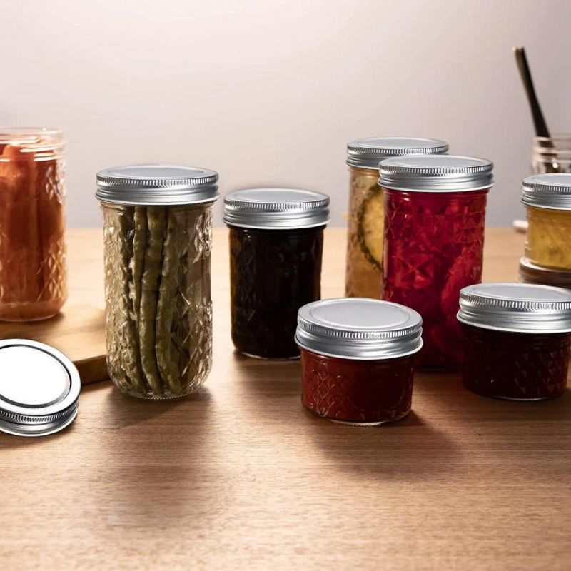 Custom Mini 4 Oz 8 Oz Canning Mason Caviar Jelly Glass Jar for Jam