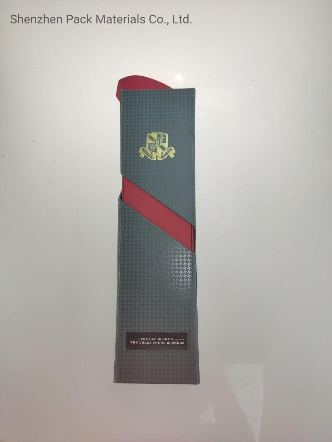 High-End Folding Magnetic Logo Custom Packaging Red White Grape Wine Hardness Gift High Quality Box