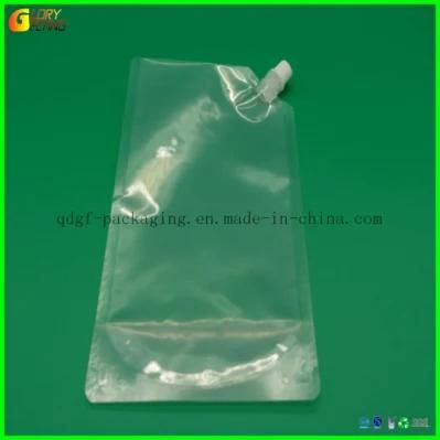 Fully Transparent Plastic Spout Drinking Water Juice Spout Pouch Bag Eco Friendly Clear Beverage Spout Plastic Liquid Juice Packaging Bag