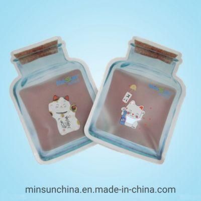 Plastic Bottle Shape Zipper Bag for Candy Snacks Gift Packaging