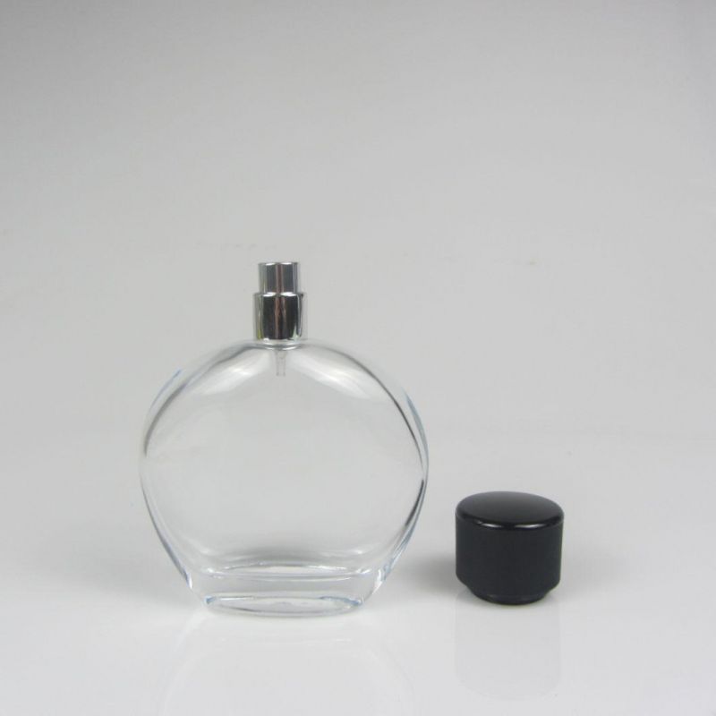 Clear Rectangle Fragrance Glass Perfume Bottles with Black Cap