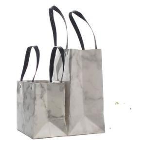 2020 Custom Made Shopping Bags Printed Marbling Design Paper Gift Bag Folding Shopping Bags