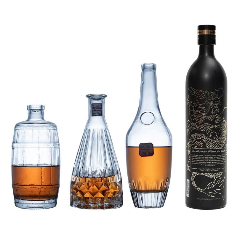 250ml 350ml 500ml 700ml 750ml High Quality Whisky Vodka Brandy Gin Glass Bottle